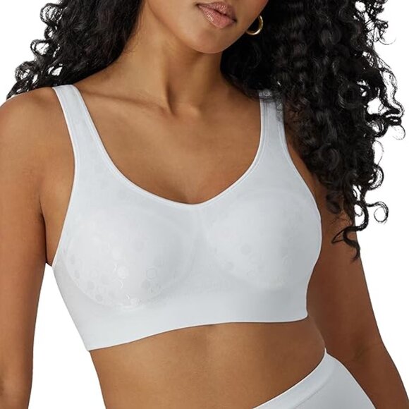 NWT Bali Women's Comfort Revolution Wireless White Bra Size L - Picture 1 of 6